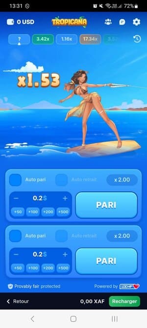 jouez aux jeux 1Win sur l'application mobile