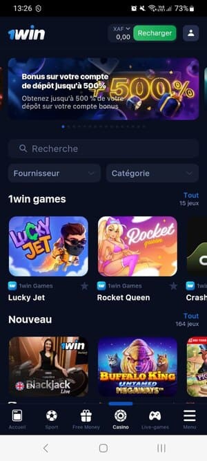 Casino via l'Application 1Win au Mali